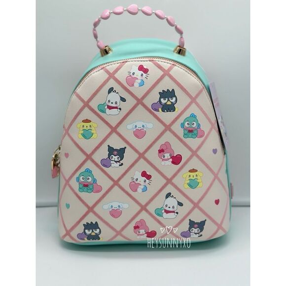 Sanrio Emo Kyun Plaid Charm Mini Backpack main image 6
